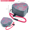 New Design Heart Pink Denim Material Fashion Girl Cute Travel Jewelry Set Storage Boutique Store Display Gift Box