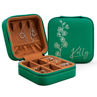 Elegant Earring Ring Necklace Jewelry Packaging Box Organizer PU Leather Jewelry Storage Boxes for Travel