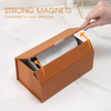 PU Leather Tissue Box Cover Brown Facial Tissue Case Holder Decorative Napkin Storage Box for Home Office Bathroom Bedroom Car