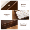 Small Wooden Jewelry Storage Box Solid Wood Jewelry Display Case for Women Necklace Rings Earrings Organizer for Bedroom