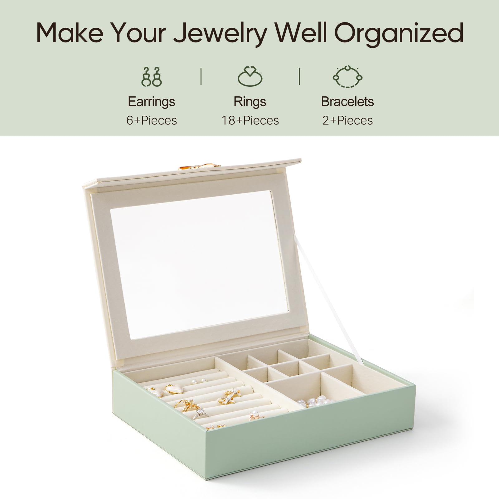 Wholesale Large Case Custom Logo Luxury Jewelry Necklace Earrings Ring Organizer With Drawers For Storage Necklace
