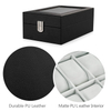 Wholesale 6 Slots Transparent Hinged Lid PU Leather Case Organizer Watch Display Wooden Watch Box