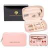 Portable Travel Jewelry Organizer Bracelet Necklace Ring Earring Case PU Leather Jewelry Storage Holder Bag With Handle