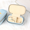 Luxury Velvet Travel Organizer Jewelry Case Small Jewelry Box for Women Travel Organizer with Mirror And Zipper Closure