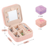 Custom Logo Pu Leather Suede Portable Travel Jewelry Case Organizer Packaging Boxes