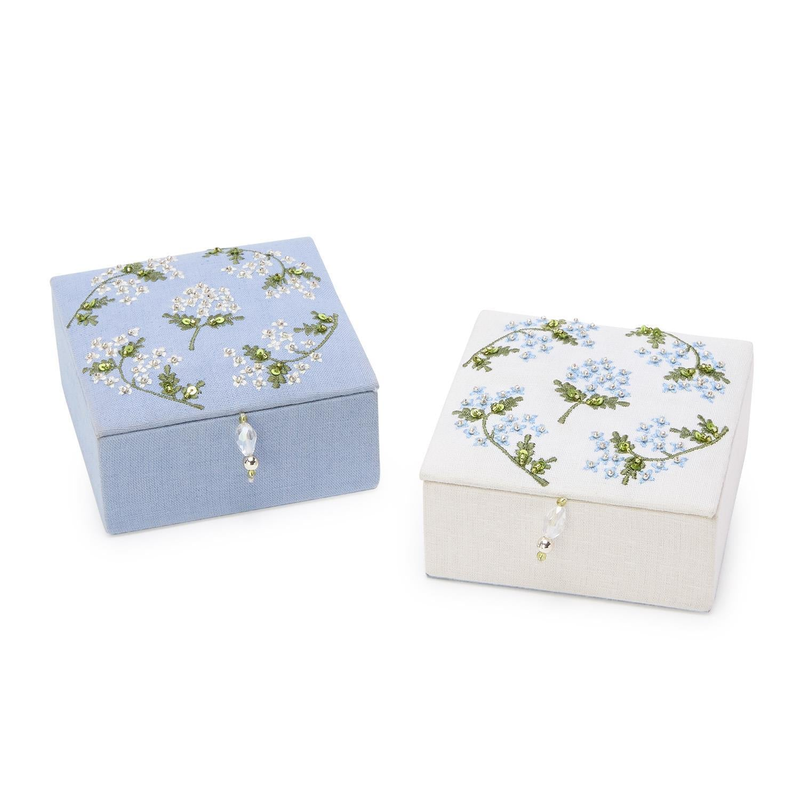 Custom Fabric Jewelry Box Beaded Sequin Embroidered Box Pendant Jewelry Boxes for Packaging Jewelry Ring Accessories with Logo