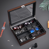 Custom 8 Grids Slots Wooden Eyeglasses Storage Box Sunglasses Glasses Display Jewelry Organizer 