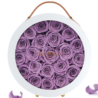 Preserved Rose Handle Gift Round Box