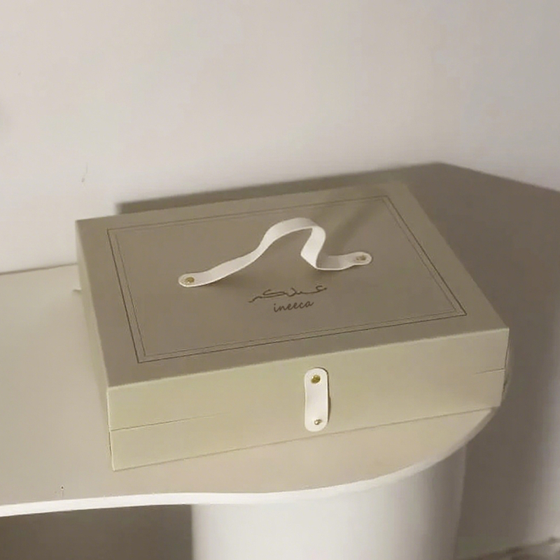 Handmade Green 16 Grid Bow Ribbon Decorative Candy Storage Box Ramadan Candy Chocolate Sweets Packaging Gift Boxes with Handle