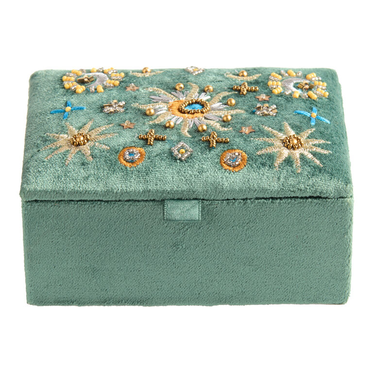 Luxury Mirror Jewelry Box Sequin Embroidery Ring Packagin