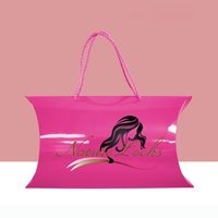 Wholesale Custom Design Coated Paper Colorful Hair Extension Wig Pillow Packaging Box with Handle