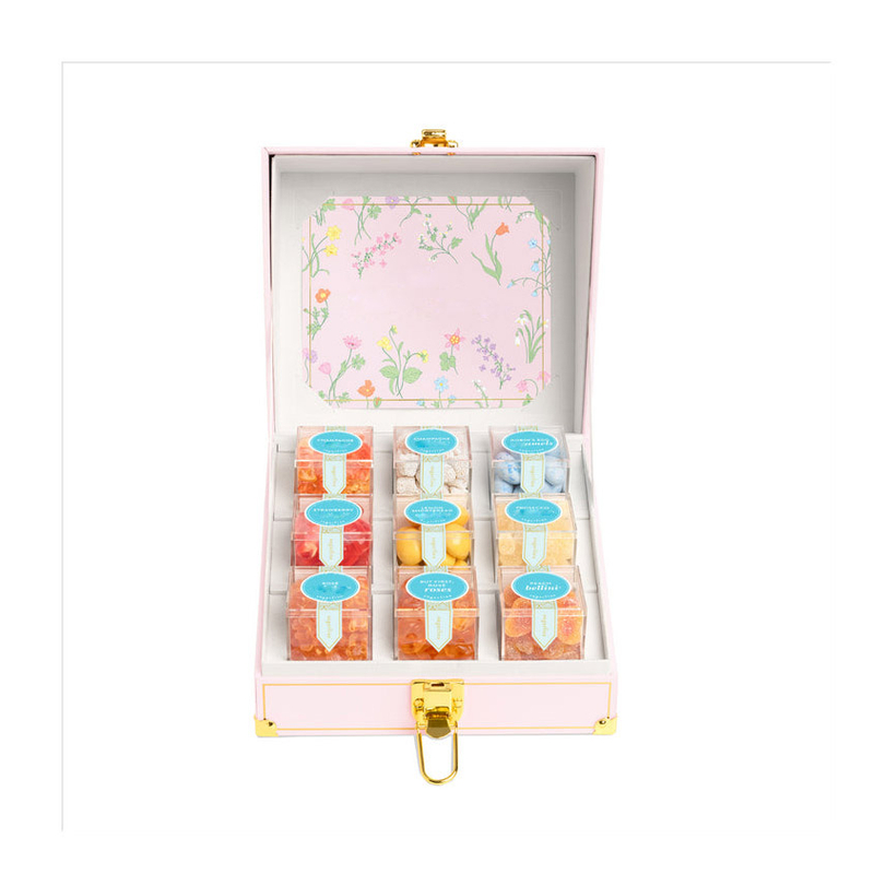 Portable Cardboard Birthday Candy Boxes 9 Small Square Acrylic Bonbons Suitcase Box Flip Paper Child Christmas Chocolate Box