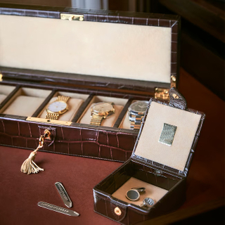 Custom Logo Empty Leather Cufflinks Jewelry Watch Box Luxury Watch Organizer Box Jewelry Cufflinks Box with Snap Packaging