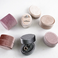 Custom Handmade Luxury Velvet Oval Wedding Ring Boxes