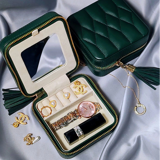 Custom Jewelry Gift Box Mini Leather Jewellery Storage Travel Case Organizer 