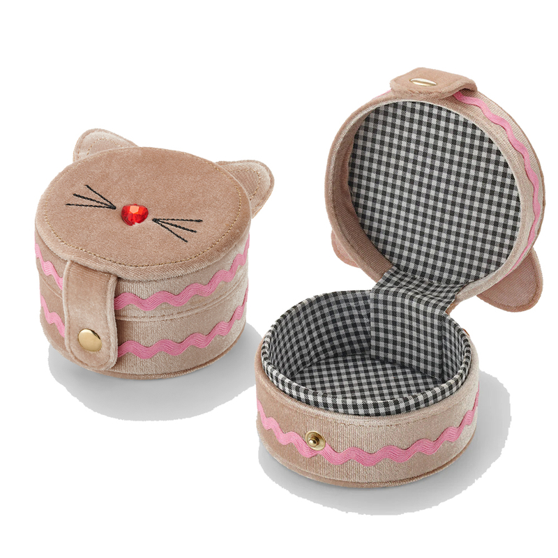 Rabbit Ears Fabric Ring Box Bracelet Jewellery Packaging Organizer Custom Soft Velvet Gold Embroidered Necklace Jewelry Gift Box