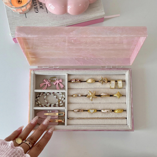 Glitter Acrylic Velevt Jewellery Storage Box