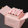 Double Door Paper Eternal Flower Jewelry Lipstick Gift Packaging Box Drawer for Factory