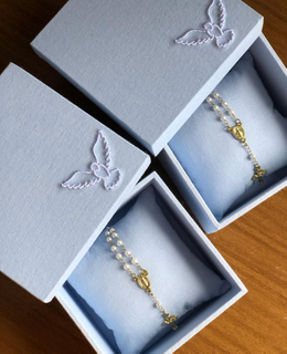 Hand Embroidery Baby Christening Keepsake Box Earring Bracelet Display Organizer Box Velvet Fabric Necklace Jewelry Packaging