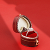 Luxury creative heart shape leather ring gift packaging box Valentine's Day wedding jewelry ring display packaging box wholesale