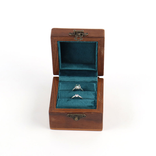 Luxury logo custom small wooden engegment ring box jewelry case high gloss lacquered storage organizer wooden ring jewelry box