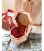 New Arrival Valentine's Day Paper Cardboard Hexagon Preserved Rose Flower Chocolate Gift Packaging Display Box Wholesale