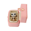 Luxury Mini Pink PU Leather Wedding Ring Earring Zipper Travel Small Jewelry Gift Packaging Box Wholesale