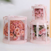 New Valentine's Day Transparent Pvc Round Windowed Portable Cake Flower Arrangement Gift Box