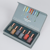 Luxury magnetic closure nail polish oil paper storage box 15ml nail polish set packaging box with foam insert wholesale