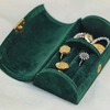 Custom Logo Travel Petite Multi-Function Jewelry Case Travel Minimal Jewelry Organizer Case Compact Velvet Travel Jewelry Box