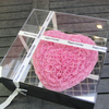 Luxury Square Transparent Acrylic Floral Rose Flower Gift Packaging Box with Heart in Mirror Pvc Gift Box Packaging Wholesale
