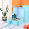 Custom Logo Portable Folding Paper Birthday Jewelry Candy Cosmetic Perfume Gift Packaging Box with Ribbon Bow