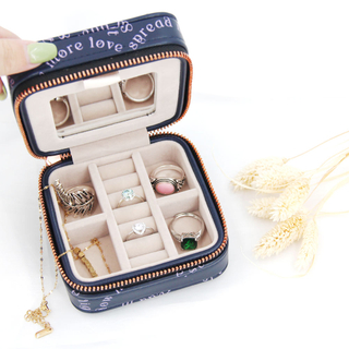 PU Leather Small Travel Portable Western Jewelry Case for Ring Pendant Earring Necklace Bracelet Organizer Storage Holder Boxes