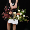 New Arrival Folding Portable Square Mirror Flower Bouquet Arrangement Gift Packaging Box for Valentine's Day