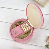 Custom Logo Velvet Small Round Travel Jewellery Boxes Organizer Velvet Jewellery Storage Case Jewelry Packaging Box