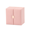 New Style Double Open Pink PU Leather Ring Earring Necklace Jewelry Gift Packaging Box with Magnetic Closure