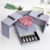 Custom Design Printed Luxury Double Door Open Paper Flower Jewelry Packaging Box With Drawer For Valentine's Day