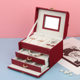 Luxury 3 Layers Large Travel Jewelry Storage Organizer Box with Velvet Insert Jewelry Case for Earring Ring Necklace Bracelets