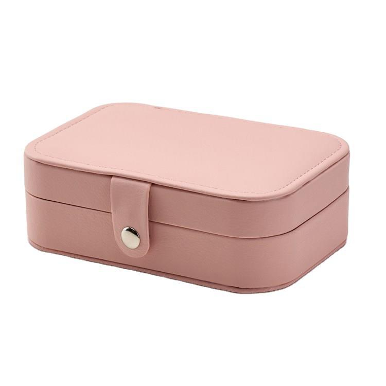 Custom Mini Double Layer PU Leather Travel Jewelry Storage Box for Necklace Earrings Rings Bracelet Gift Packaging Jewelry Box