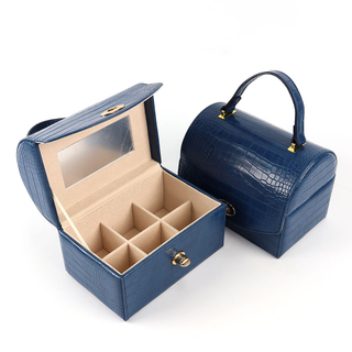 Luxury Pu Leather Travel Watch Jewelry Box Display Travel Leather Watch Cases Makeup Organizer Jewelry Boxes with Logo