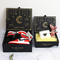 Wholesale Custom Black Paper Folding Valentine‘s Day Cosmetic Chocolate Clothing Gift Packaging Box with Gold Stamping Logo