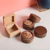 Creative Wooden Round Wedding Ring Storage Box Small Solid Wood Proposal Ring Jewelry Packaging Box Wholesale