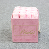 Luxury Square Suede Velvet Rose Flower Bouquet Arrangement Gift Packaging Box for Valentine's Day