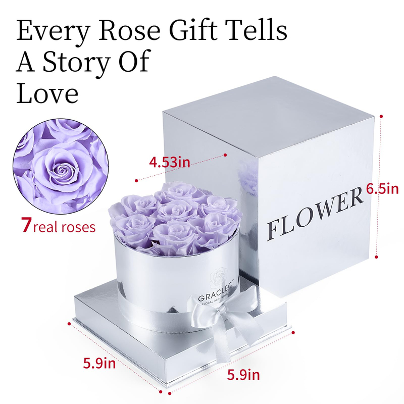 Decorative Flowers Valentines Day Gift Immortal Infinity Eternal Forever Stabilized Preserved Roses in A Box