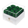 Custom Square Paper Infinity Eternal Forever Preserved Green Rose Flowers Gift Packaging Box With Clear Lid