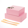High-end Customized Pink Color Rigid Magnetic Book Shape Cardboard Gift Foldable Box For Gift Cosmetic Packaging With Logo