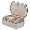Wholesale Jewelry Storage Box Pu Leather Simple Portable Ring Earrings Necklace Jewelry Box with Mirror 