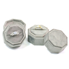 Portable Octagon Travel Jewelry Ring Packaging Box Grey Valentines Day Jewelry Gift Box Wedding Velvet Jewelry Ring Display Box