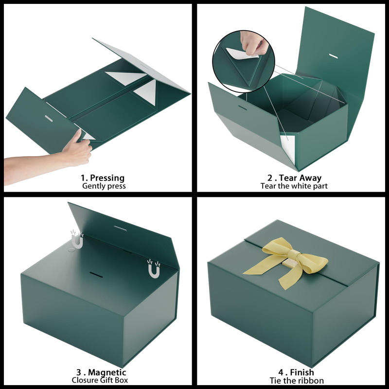 Magnetic Box Rigid Folding Paper Gift Box With Ribbon Apparel Wedding Dress Foldable Box