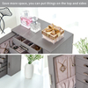 Unique Design Luxury Jewelry Box For Women Huge Jewelry Watch Display Case Mirrored Watches Collection Leather Box Organizer